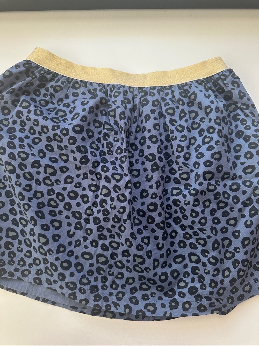 Carter's Blue Leopard Skater Skirt with Gold Waistband